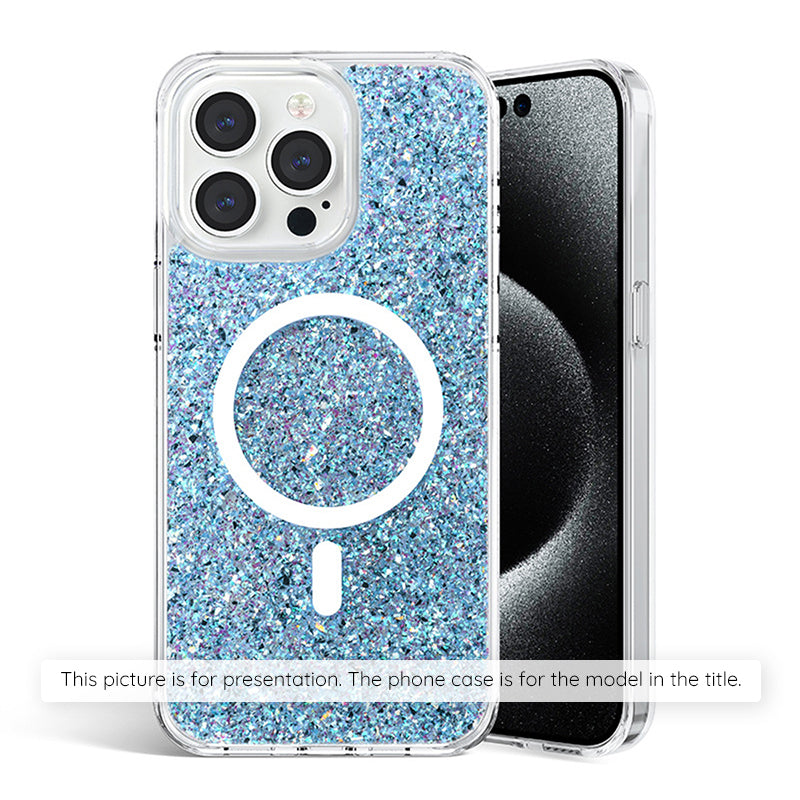 Cover til Samsung Galaxy S25+ S936, Techsuit, Glitrende Glitter, Blå