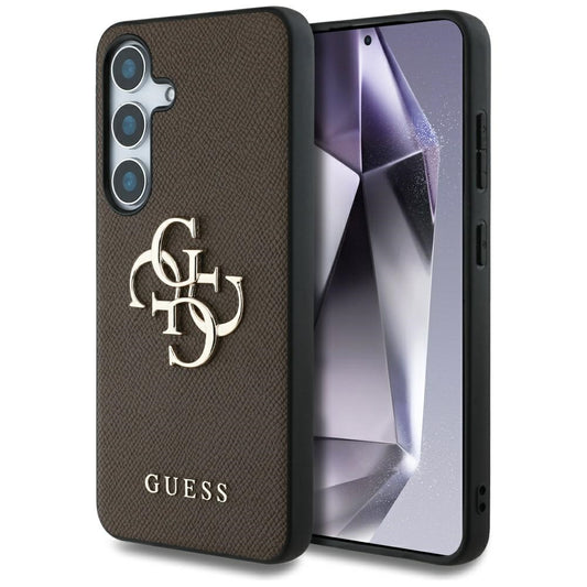 Etui til Samsung Galaxy S25 S931, Guess, 4G Grained Big and Classic Logo, Brun