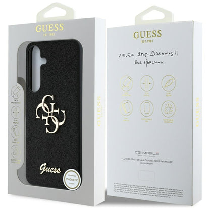 Etui til Samsung Galaxy S25 S931, Guess, Glitter Big 4G Script, Sort