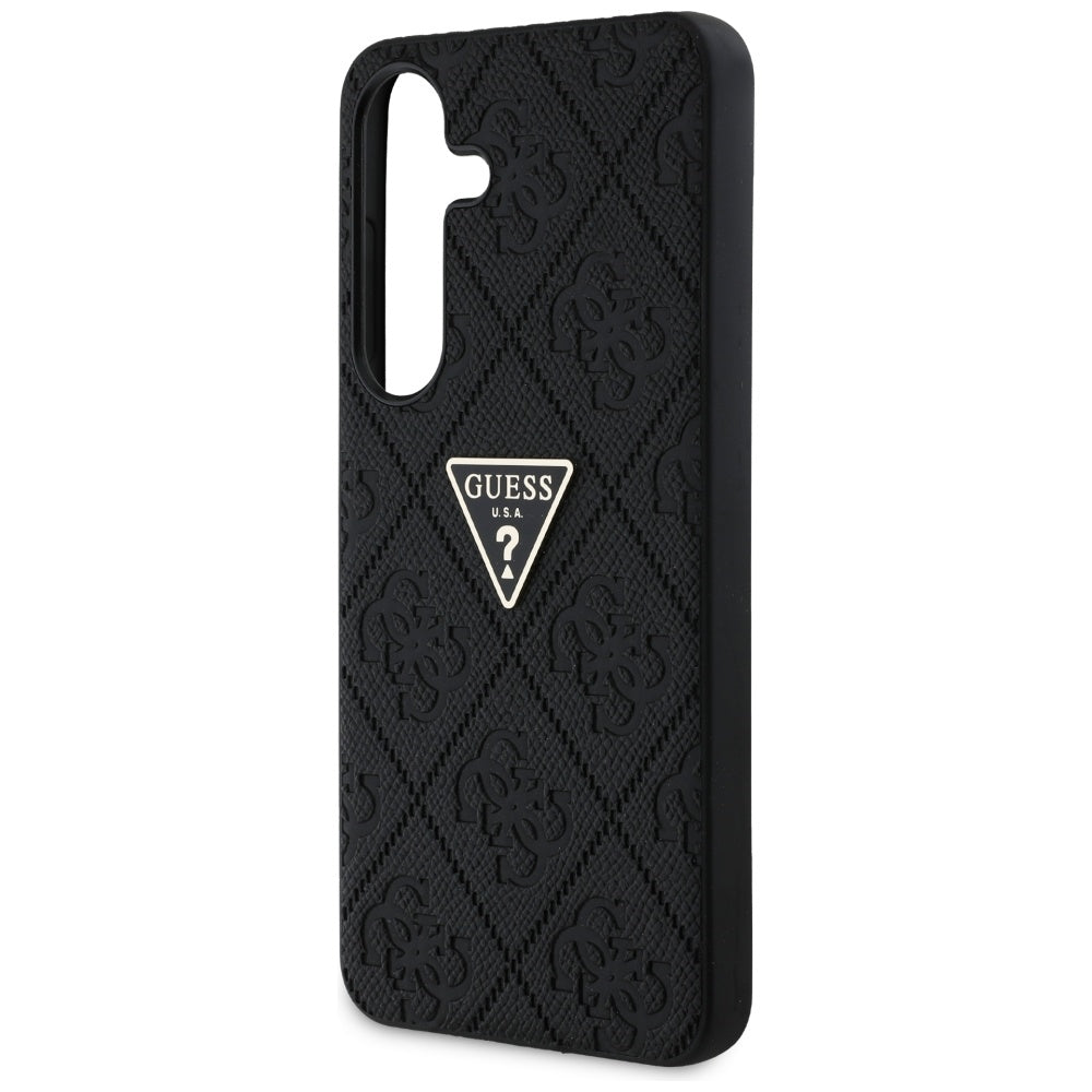 Etui til Samsung Galaxy S25 S931, Guess, Grained Hot Stamp 4G Triangle, Sort