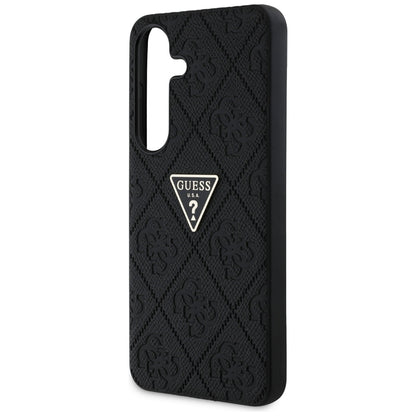 Etui til Samsung Galaxy S25 S931, Guess, Grained Hot Stamp 4G Triangle, Sort
