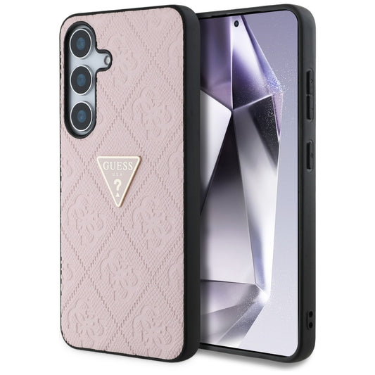 Etui til Samsung Galaxy S25 S931, Guess, Grained Hot Stamp 4G Triangle, Pink