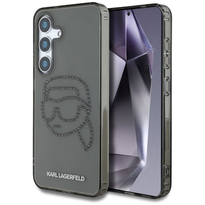 Etui til Samsung Galaxy S25 S931, Karl Lagerfeld, IML Rhinestones Karl's Head, Sort