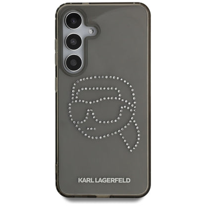 Etui til Samsung Galaxy S25 S931, Karl Lagerfeld, IML Rhinestones Karl's Head, Sort