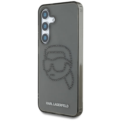 Etui til Samsung Galaxy S25 S931, Karl Lagerfeld, IML Rhinestones Karl's Head, Sort