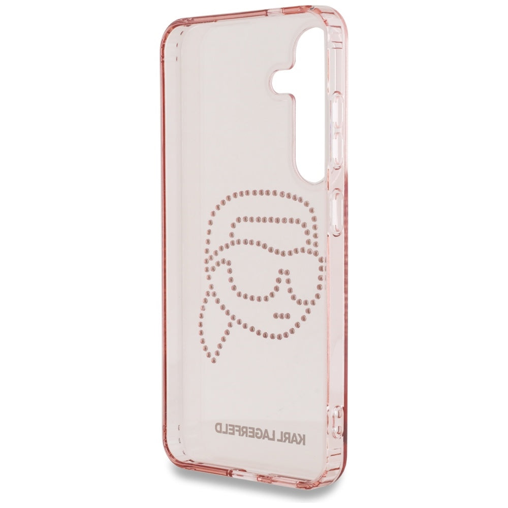 Etui til Samsung Galaxy S25 S931, Karl Lagerfeld, IML Rhinestones Karl's Head, Pink
