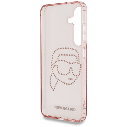 Etui til Samsung Galaxy S25 S931, Karl Lagerfeld, IML Rhinestones Karl's Head, Pink