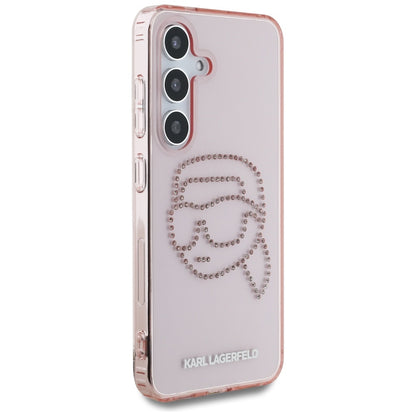 Etui til Samsung Galaxy S25 S931, Karl Lagerfeld, IML Rhinestones Karl's Head, Pink