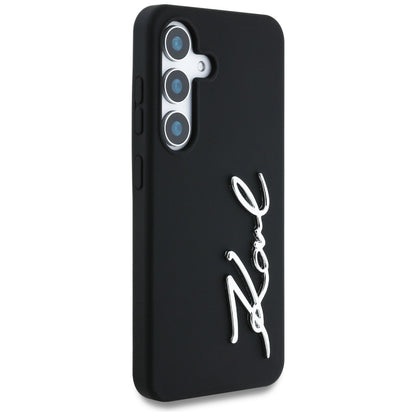 Case for Samsung Galaxy S25 S931, Karl Lagerfeld, Silicone Sign Metal Logo, Black