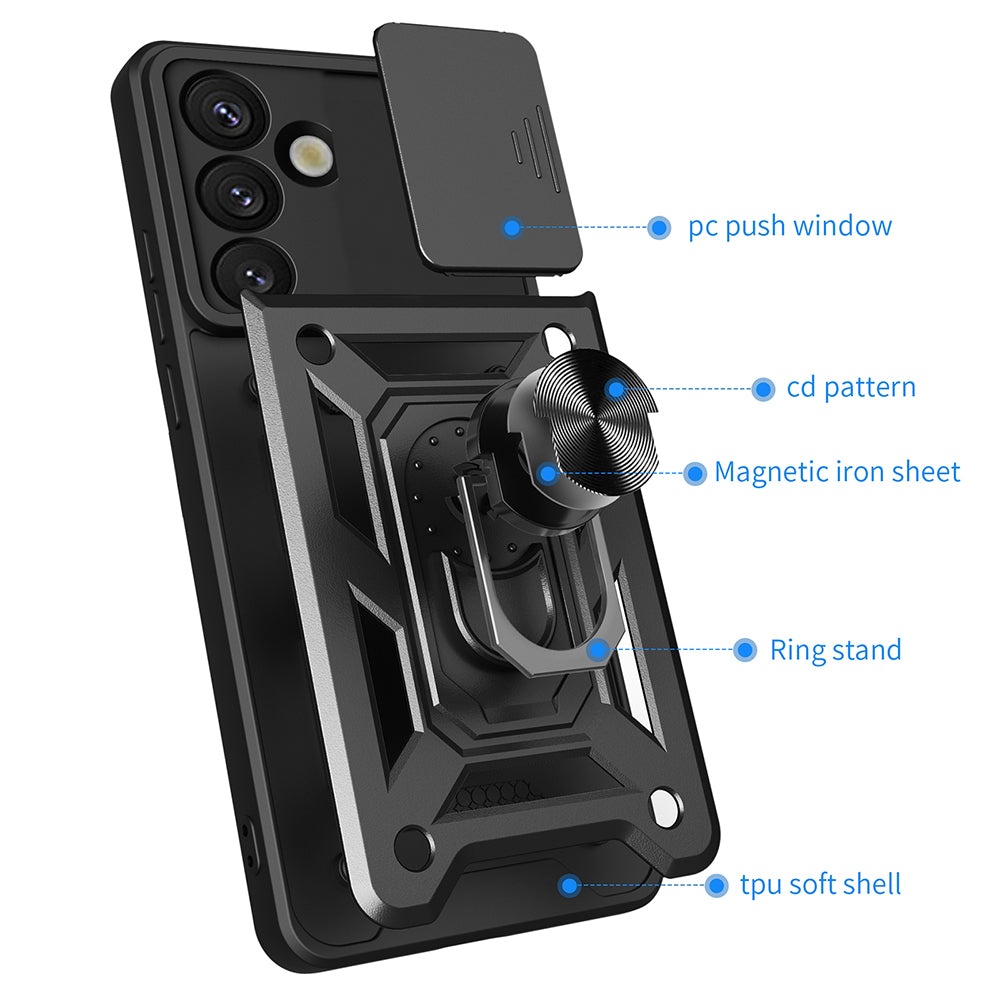 Cover til Samsung Galaxy S25 S931, Techsuit, CamShield, Sort