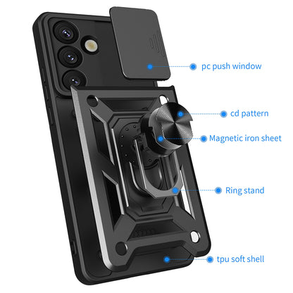 Cover til Samsung Galaxy S25 S931, Techsuit, CamShield, Sort