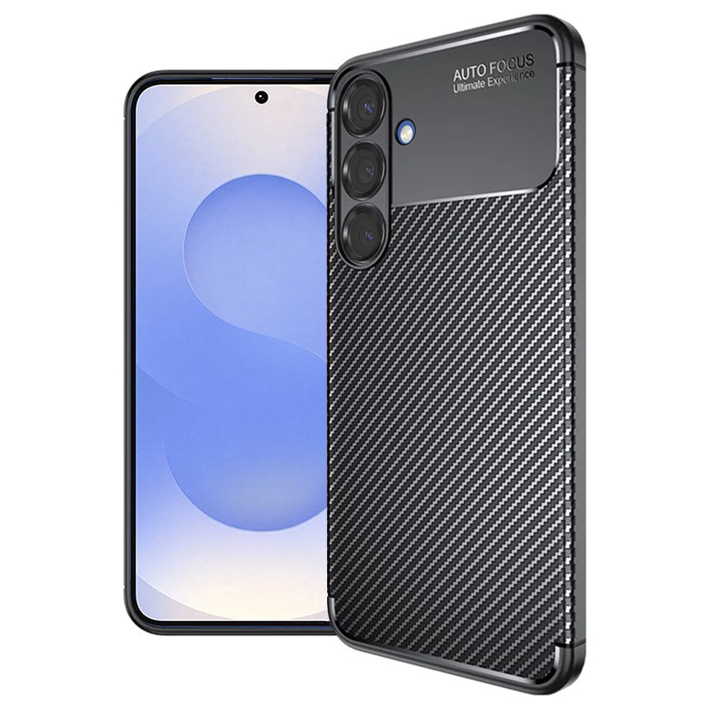 Cover til Samsung Galaxy S25 S931, Techsuit, CarbonFiber, Sort