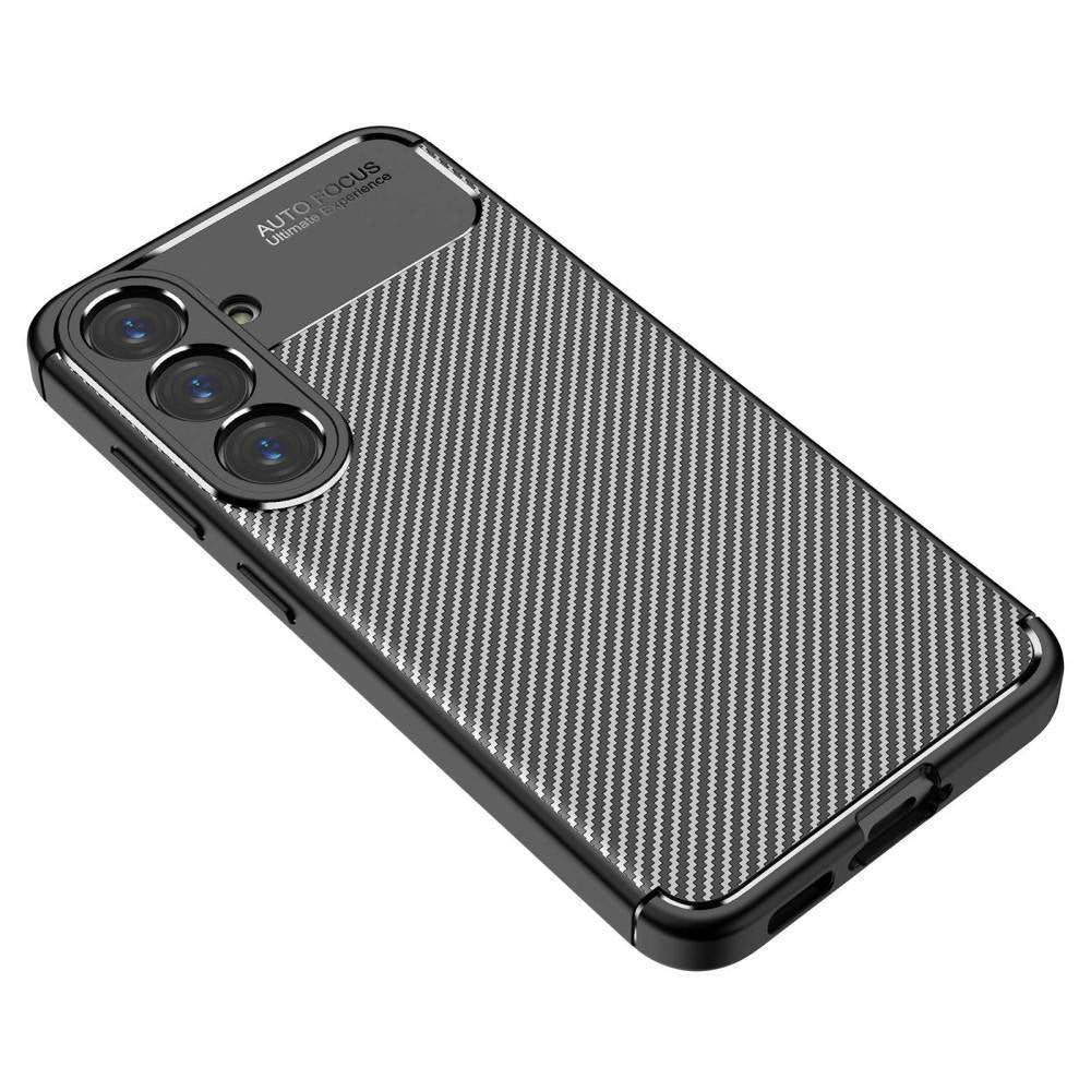 Cover til Samsung Galaxy S25 S931, Techsuit, CarbonFiber, Sort