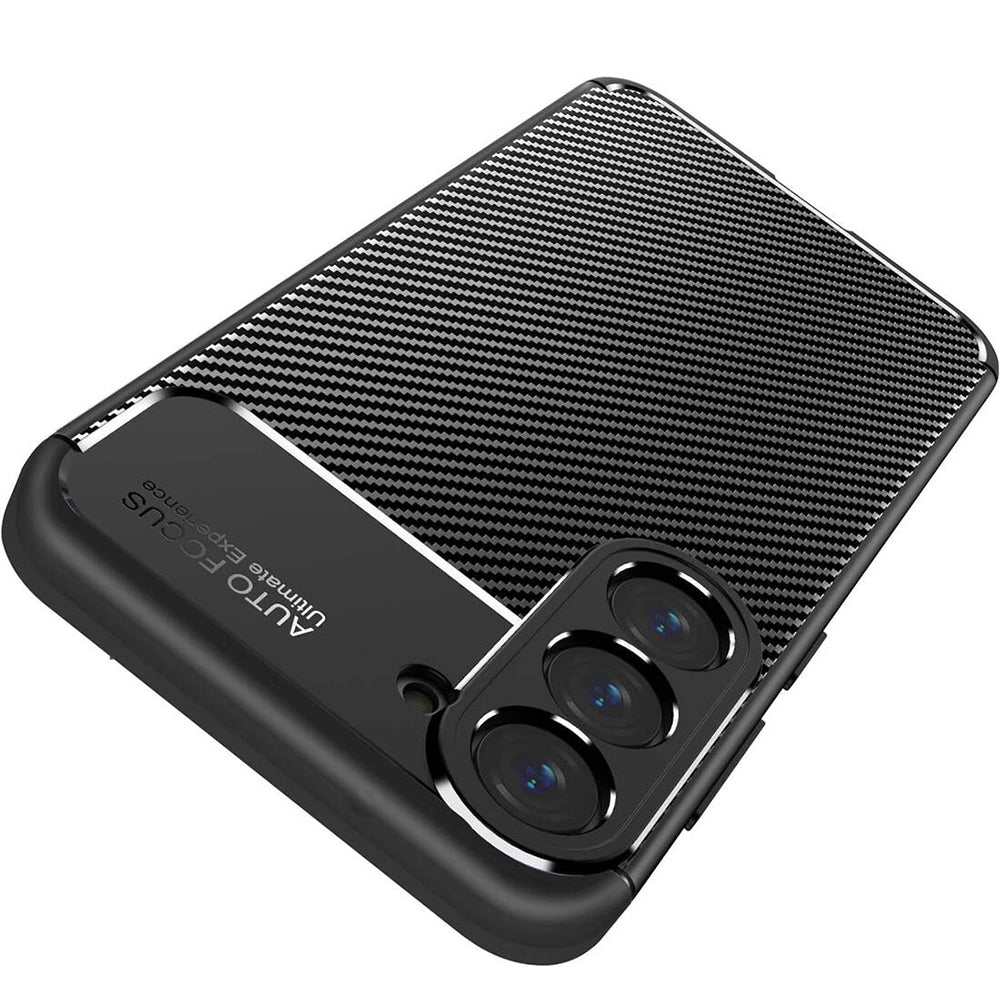 Cover til Samsung Galaxy S25 S931, Techsuit, CarbonFiber, Sort