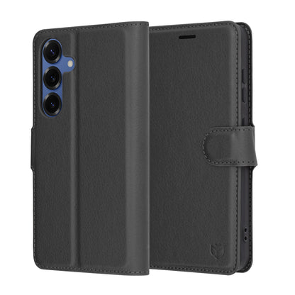 Cover til Samsung Galaxy S25 S931, Techsuit, Leather Folio, Sort