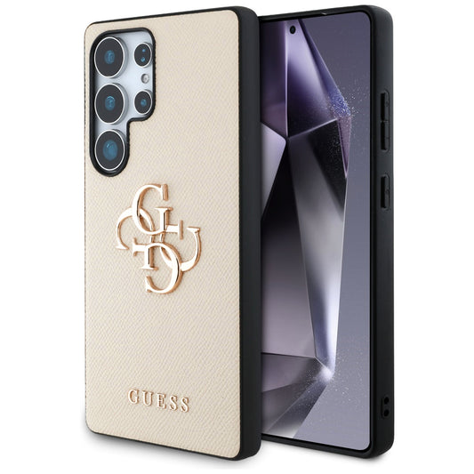 Etui til Samsung Galaxy S25 Ultra S938, Guess, 4G Grained Big and Classic Logo, Beige