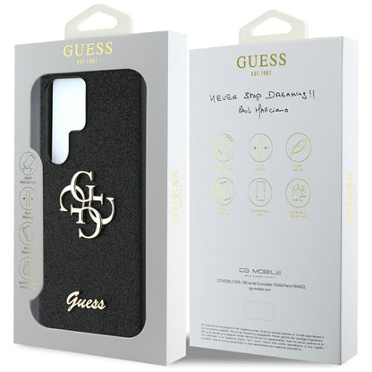 Etui til Samsung Galaxy S25 Ultra S938, Guess, Glitter Big 4G Script, Sort