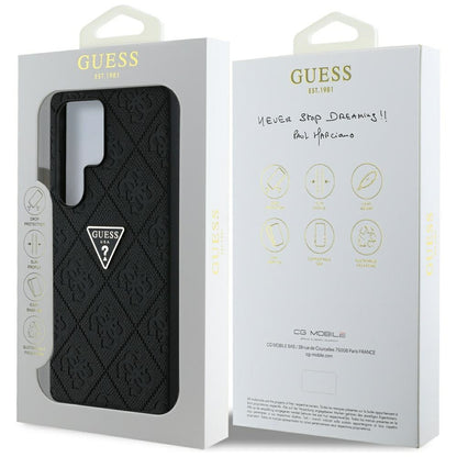 Etui til Samsung Galaxy S25 Ultra S938, Guess, Grained Hot Stamp 4G Triangle, Sort