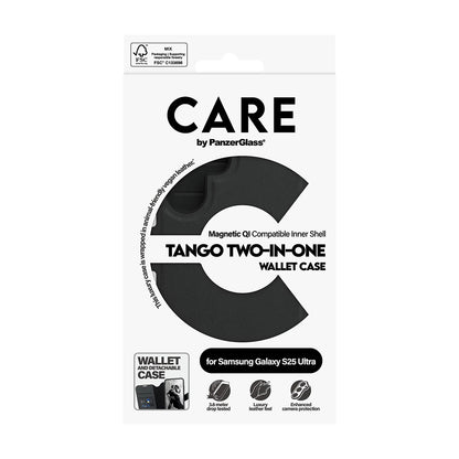Etui til Samsung Galaxy S25 Ultra S938, PanzerGlass, Care Feature Tango Two-in-One, Sort