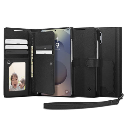 Etui til Samsung Galaxy S25 Ultra S938, Spigen, Wallet S, Sort ACS09124