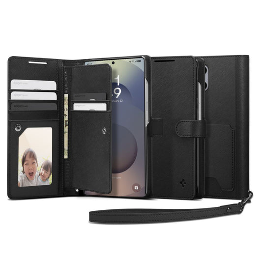 Etui til Samsung Galaxy S25 Ultra S938, Spigen, Wallet S, Sort ACS09124