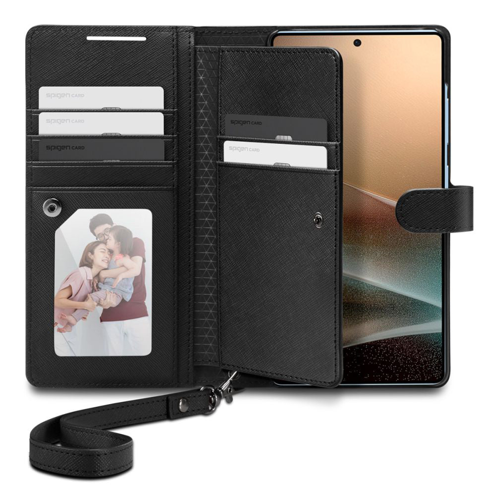 Etui til Samsung Galaxy S25 Ultra S938, Spigen, Wallet S, Sort ACS09124