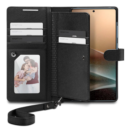 Etui til Samsung Galaxy S25 Ultra S938, Spigen, Wallet S, Sort ACS09124