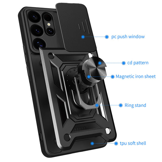 Cover til Samsung Galaxy S25 Ultra S938, Techsuit, CamShield, Sort