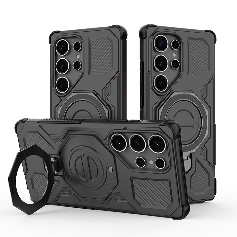 Cover til Samsung Galaxy S25 Ultra S938, Techsuit, Carbon Shield Pro, Sort