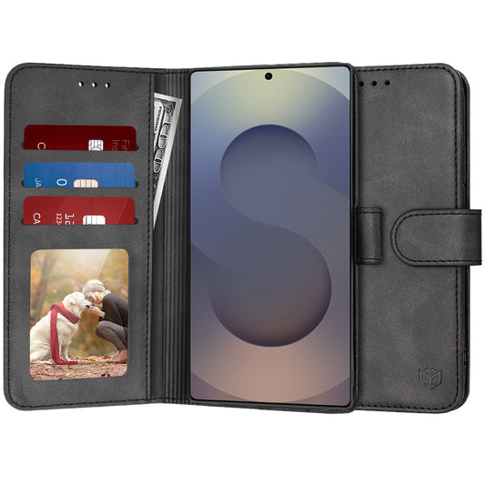 Cover til Samsung Galaxy S25 Ultra S938, Techsuit, Diary Book, Sort