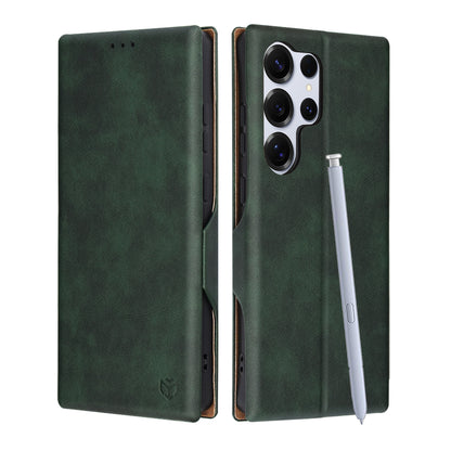 Cover til Samsung Galaxy S25 Ultra S938, Techsuit, Safe Wallet Plus, Grøn