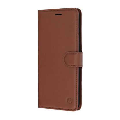 Case for Samsung Galaxy S26 FE / S25 FE, Techsuit, Leather Folio, Brown