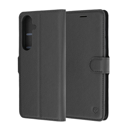 Cover til Samsung Galaxy S26 FE / S25 FE, Techsuit, Leather Folio, Sort