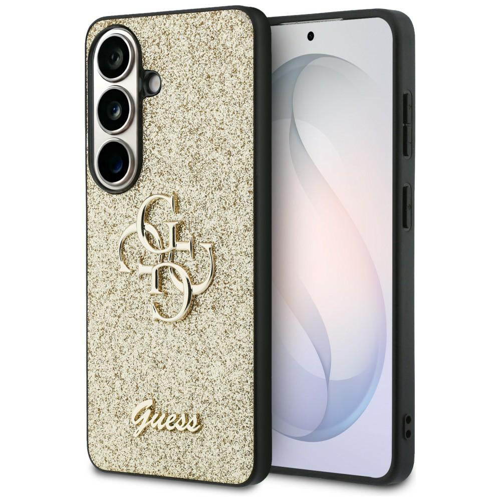 Etui til Samsung Galaxy S26 S942, Guess, Fixed Glitter Big 4G Metal Frame, Guld
