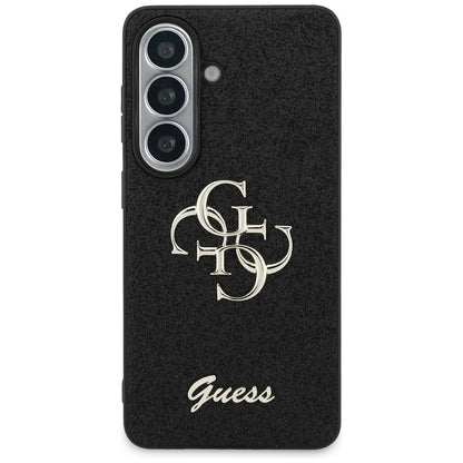Case for Samsung Galaxy S26 S942, Guess, Fixed Glitter Big 4G Metal Frame, Black
