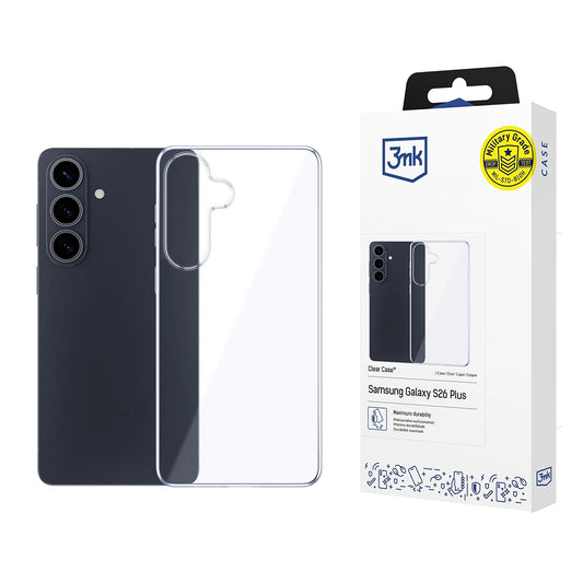 Etui til Samsung Galaxy S26 Plus S947, 3MK, Klar, Gennemsigtig