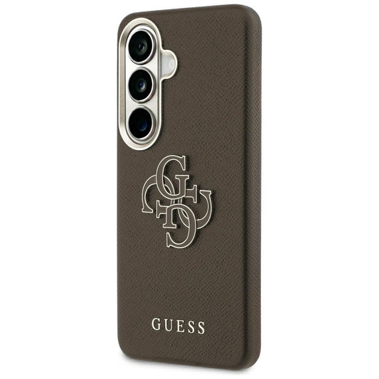 Cover til Samsung Galaxy S26 Plus S947, Guess, 4G Grained Big and Classic Logo, Brun