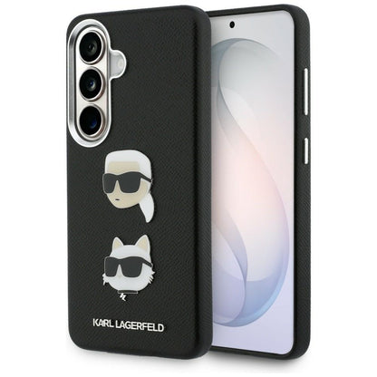 Etui til Samsung Galaxy S26 Plus S947, Karl Lagerfeld, Saffiano Karl & Choupette's Head Pin, Sort