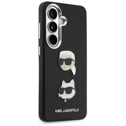Etui til Samsung Galaxy S26 Plus S947, Karl Lagerfeld, Saffiano Karl & Choupette's Head Pin, Sort