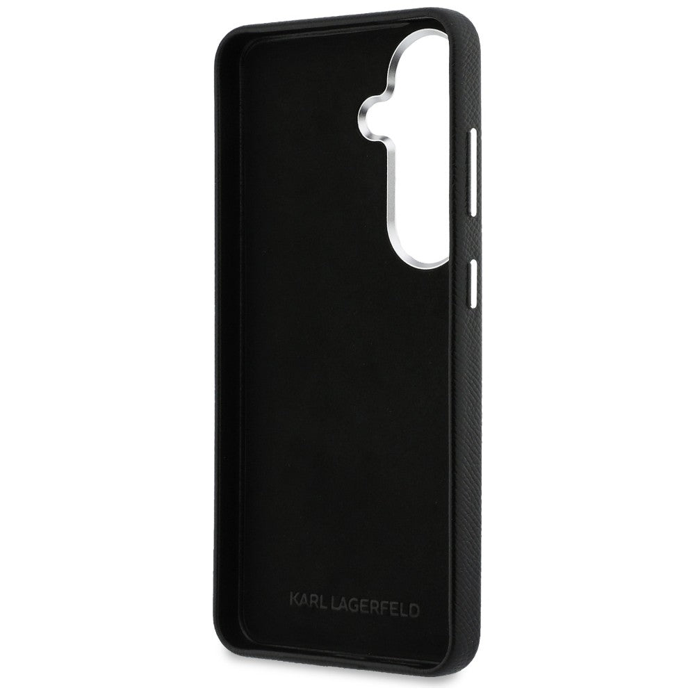 Etui til Samsung Galaxy S26 Plus S947, Karl Lagerfeld, Saffiano Karl & Choupette's Head Pin, Sort