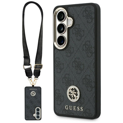 Etui til Samsung Galaxy S26 S942, GUESS, 4G Big Rhinestone Triangle Strap, Sort