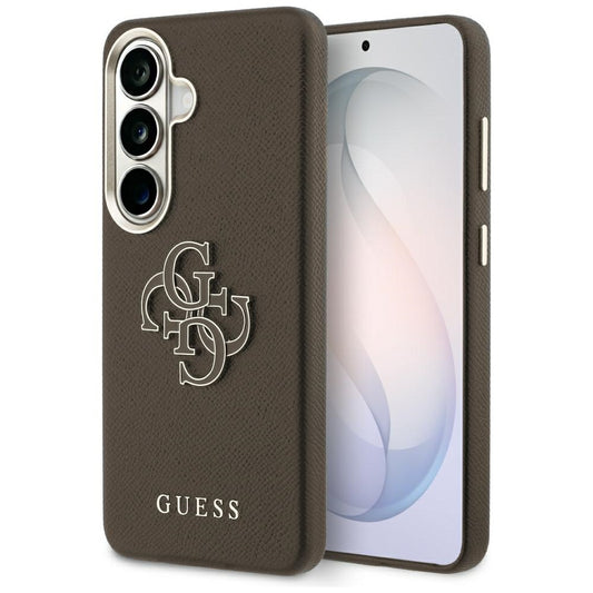 Cover til Samsung Galaxy S26 S942, Guess, 4G Grained Big and Classic Logo, Brun