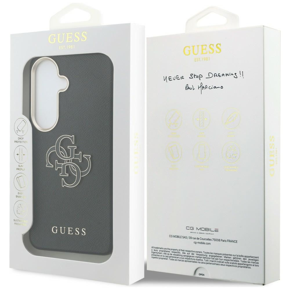 Etui til Samsung Galaxy S26 S942, Guess, 4G Grained Big and Classic Logo, Sort