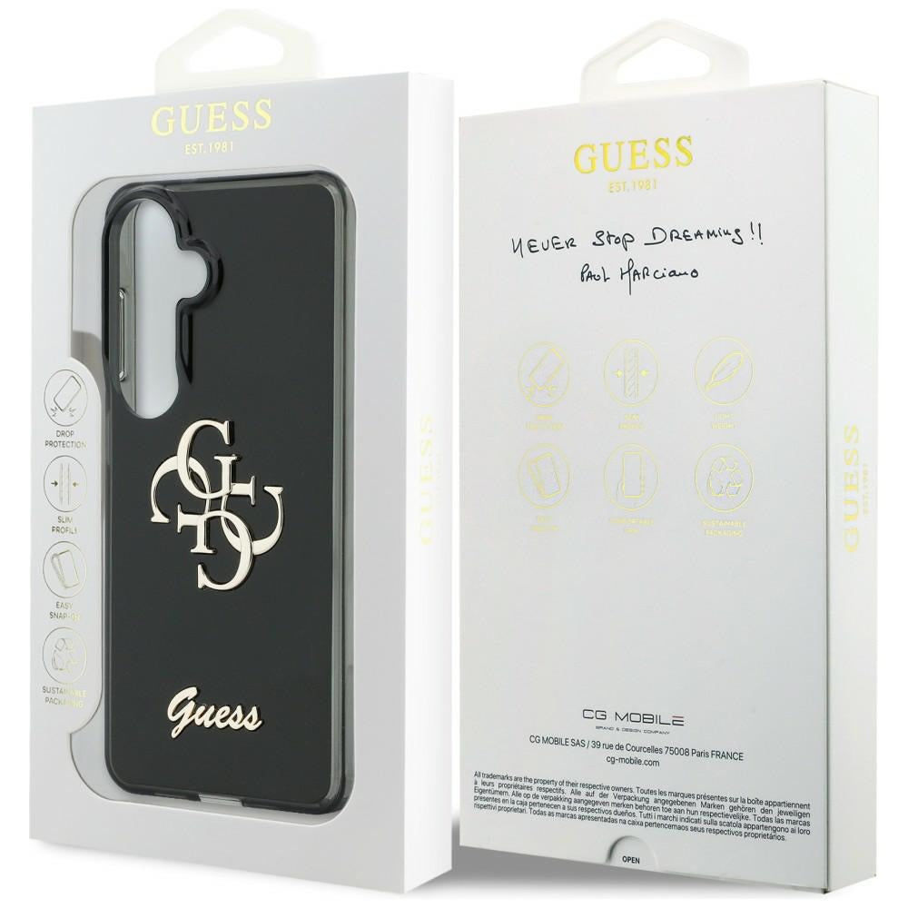 Etui til Samsung Galaxy S26 S942, Guess, IML Big Metal 4G Script, Sort