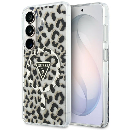 MagSafe Case for Samsung Galaxy S26 S942, Guess, IML Leopard Pattern, Black