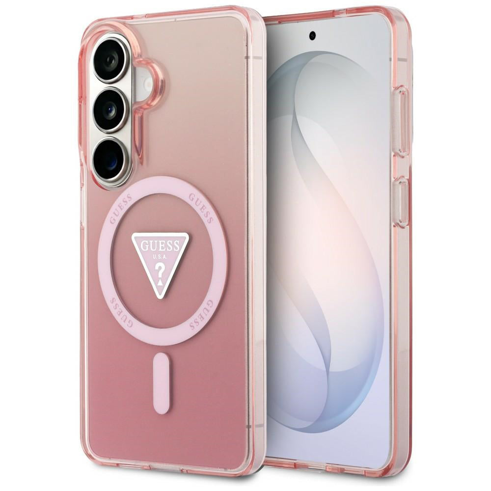 MagSafe cover til Samsung Galaxy S26 S942, Guess, IML Gradient Triangle Logo, Pink