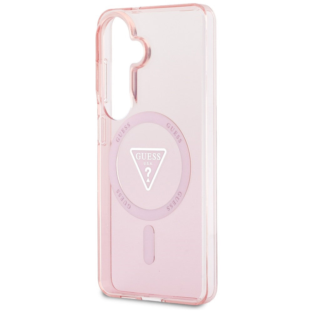 MagSafe cover til Samsung Galaxy S26 S942, Guess, IML Gradient Triangle Logo, Pink