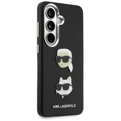 Etui til Samsung Galaxy S26 S942, Karl Lagerfeld, Saffiano Karl & Choupette's Head Pin, Sort