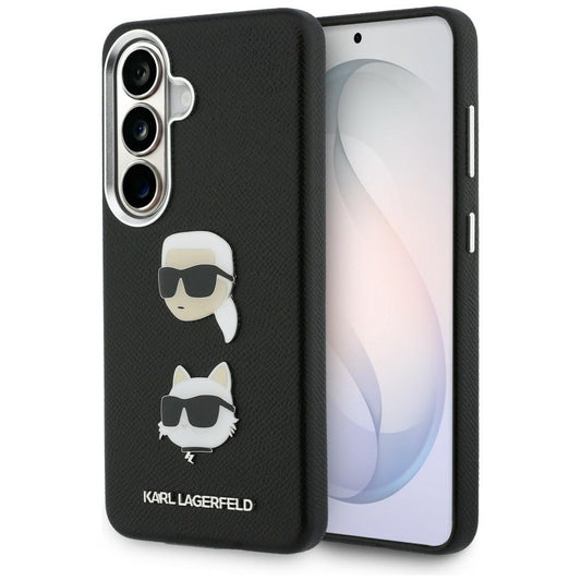 Etui til Samsung Galaxy S26 S942, Karl Lagerfeld, Saffiano Karl & Choupette's Head Pin, Sort
