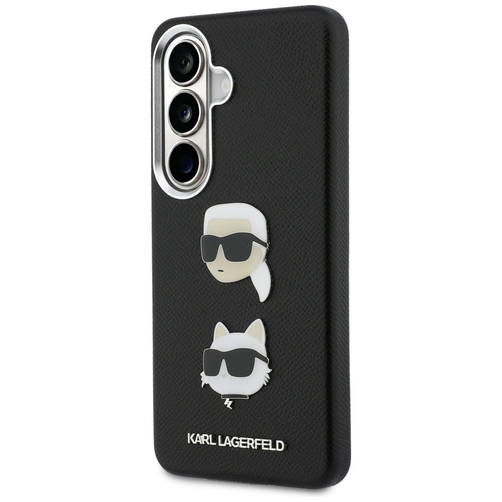 Etui til Samsung Galaxy S26 S942, Karl Lagerfeld, Saffiano Karl & Choupette's Head Pin, Sort